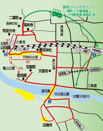 嵐山花灯路地図